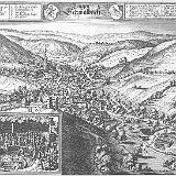 Bild0274 Ein Kupferstich von Mattäus Merian aus der Topographia Hassiae. Er zeigt Bad Schwalbach.