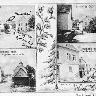 Bild0049 Postkarte "Gruß aus Seitzenhahn" mit Ortsansichten